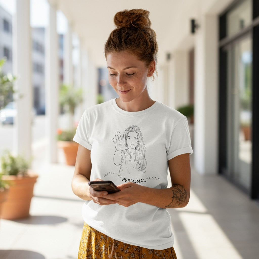 Comfy Loose Fit T-shirt - Respect my personal space