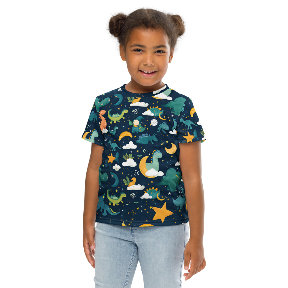 Lekfull och Bekväm T-shirt för Barn - Dino Galaxy Dreams