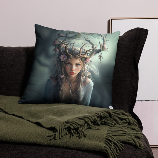 Magiskt Kuddfodral - Flower-Crowned Guardian