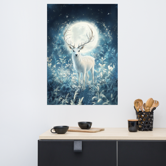Poster - The Moonlit White Stag