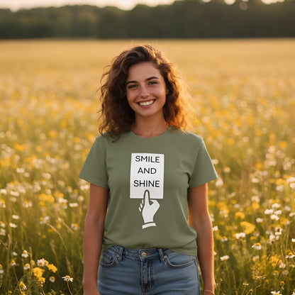 Comfy Loose Fit T-shirt - Smile and shine