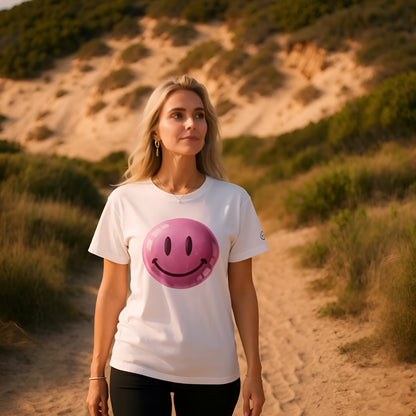 Comfy Loose Fit T-shirt - Happy