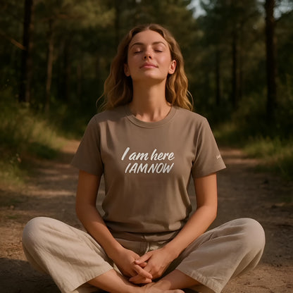 Comfy Loose Fit T-shirt - I Am Here, I Am Now
