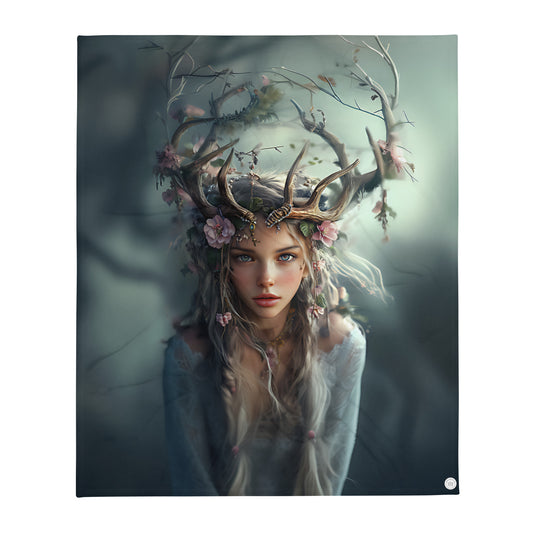 Mjuk filt i silkeslen kvalitet - Flower-Crowned Guardian